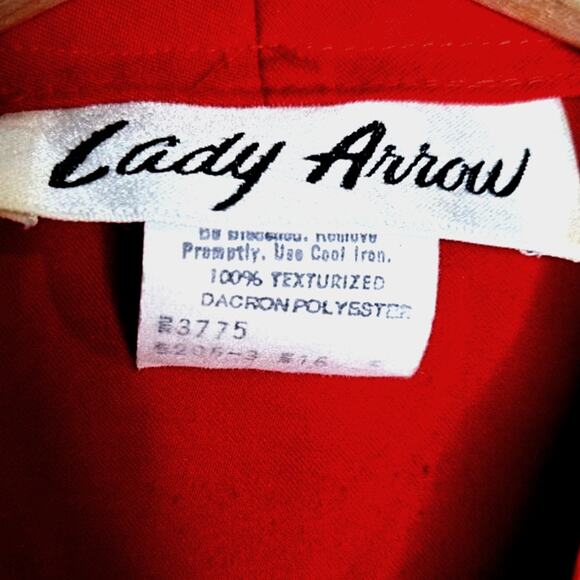 Lady Arrow Vintage Red Sleeveless Blouse Size 16 0316 - Picture 5 of 7
